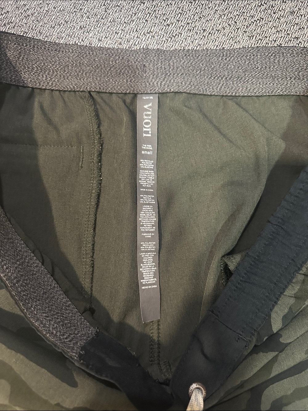 Vuori Women's Camo Athletic Shorts in Black and Green - Picture 5 of 5